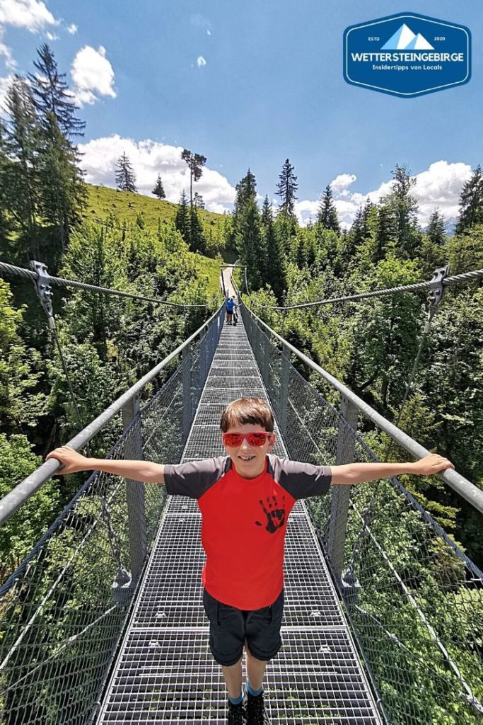 Auf dem Weg zur Tannenhütte - die Hängebrücke in Garmisch Partenkirchen